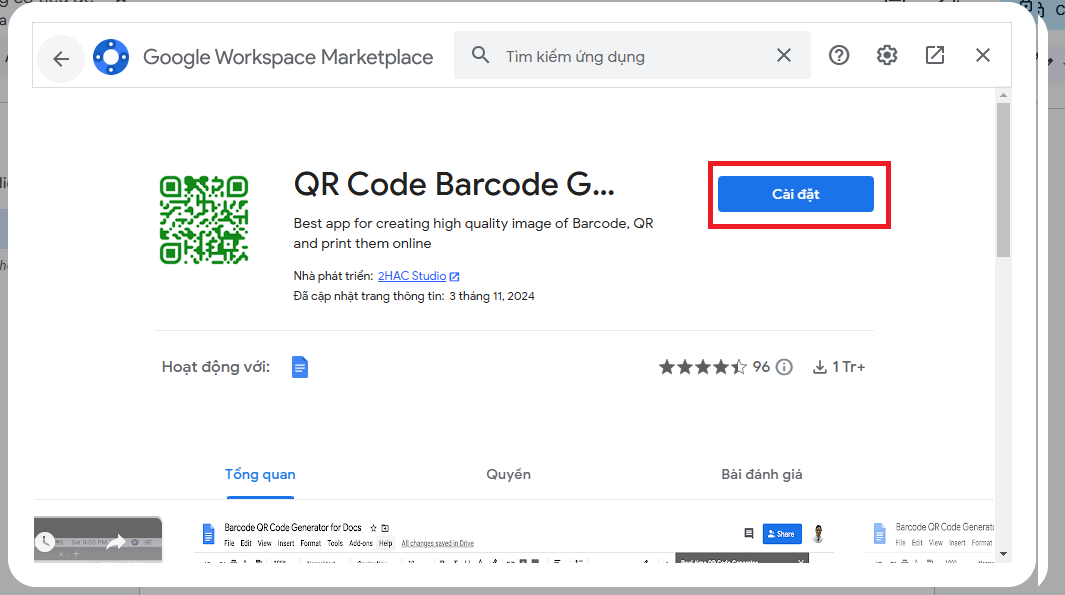Cách tạo mã QR trên Google Drive bằng Google Docs bước 3